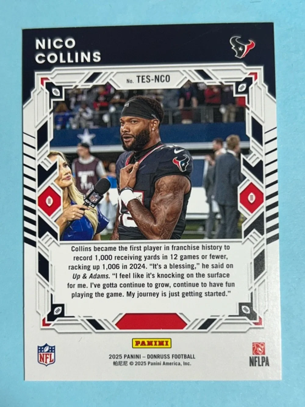 Nico Collins, Texans Donruss Elite Series /Silver Holo card#TES-NCO